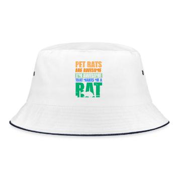 Rat, rat de maison, propriétaire de rats, amoureux des rats - Bob - blanc/marine - Devant