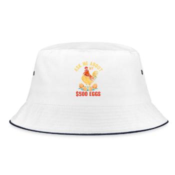 Farmer Rooster Flock Poultry Chicken - Bucket Hat - Weiß/Navy - Vorne