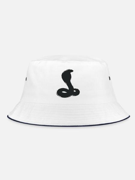 Cobra Silhouette Snake Mascot eSport - Bucket Hat - white/navy - Front