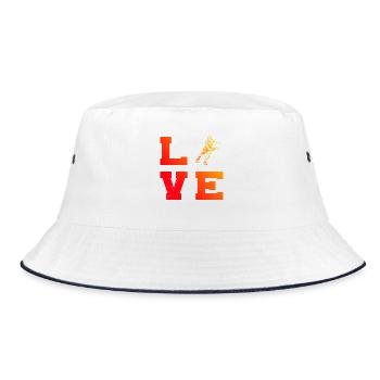 Pickleball Turnier Geschenkidee für Pickleball Fan - Bucket Hat - Weiß/Navy - Vorne