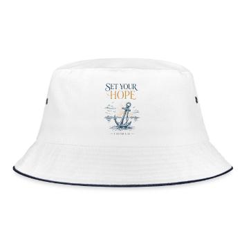 Setze deine Hoffnung - Bucket Hat - Weiß/Navy - Vorne