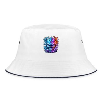 Crystal Skull Fire Cold - Bucket Hat - white/navy - Front