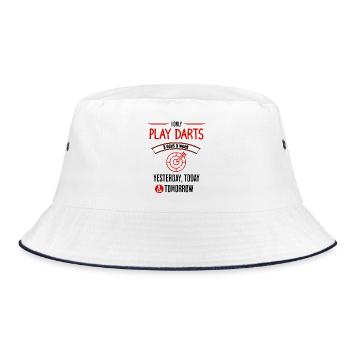Tägliches Dartleben - Bucket Hat - Weiß/Navy - Vorne