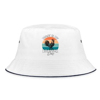 Hahn Rooster - Bucket Hat - Weiß/Navy - Vorne