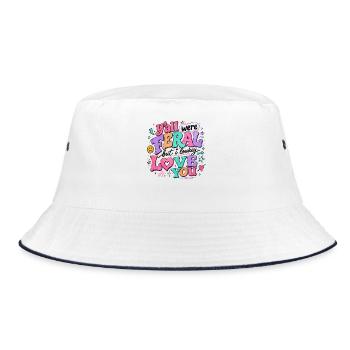 Lehrerin Spruch Humor Schule Geschenkidee - Bucket Hat - Weiß/Navy - Vorne