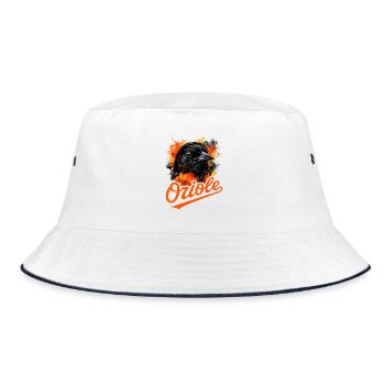 Oriole Vintage Retro - Bucket Hat - white/navy - Front