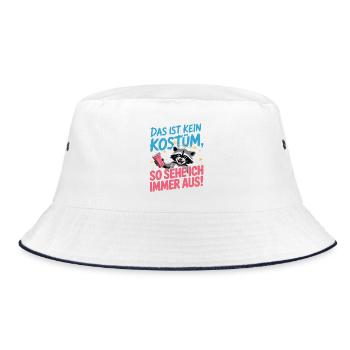 Karneval Das Ist Kein Kostüm Fasching Halloween - Bucket Hat - Weiß/Navy - Vorne