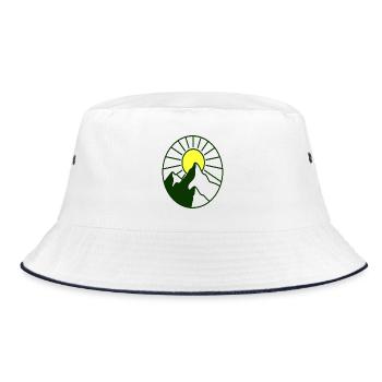 Sunrise over mountain range - Bucket Hat - white/navy - Front