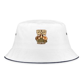 Meerschweinchen-Mutter Hüte-Mama Heu und Wheeks Cavy-Liebhaber - Bucket Hat - Weiß/Navy - Vorne