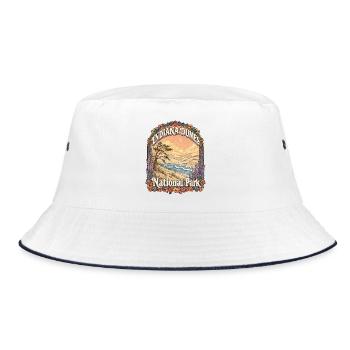 Indiana Dunes Travel – USA Dünen Motiv - Bucket Hat - Weiß/Navy - Vorne