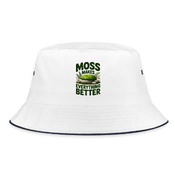 Moss Makes Everything Better Moos - Bucket Hat - white/navy - Front