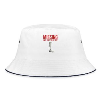 Missing? Did you see my leg? Funny Leg - Bucket Hat - white/navy - Front