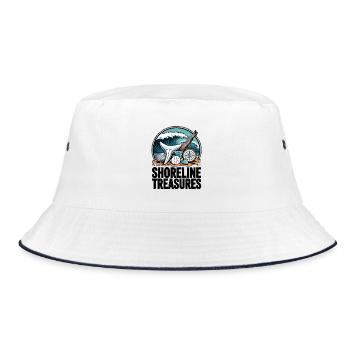 Shoreline Treasures Sonnenuntergang - Bucket Hat - Weiß/Navy - Vorne