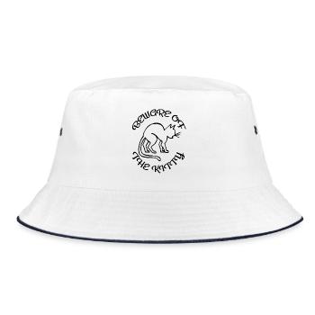 Kitten beware of the kitty - Bucket Hat - white/navy - Front