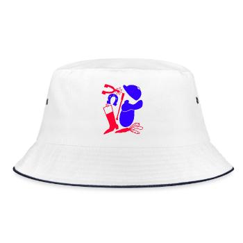 Riding accessories pattern - Bucket Hat - white/navy - Front