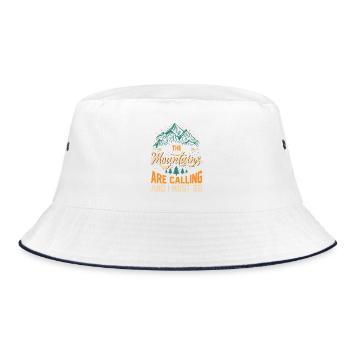 Hiking Mountain Trail Backpacking Outdoors Wildern - Bucket Hat - Weiß/Navy - Vorne