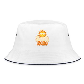 Samos Sonne 2026 Retro - Bucket Hat - Weiß/Navy - Vorne