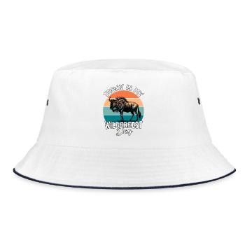 Gnu Wildebeest - Bucket Hat - white/navy - Front