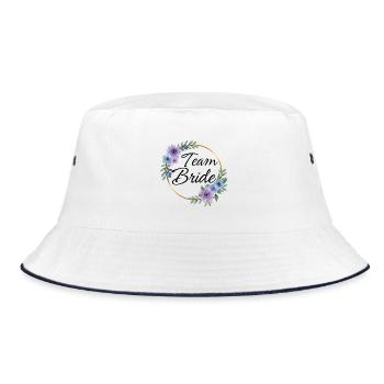 Team Bride Wreath - Bucket Hat - white/navy - Front