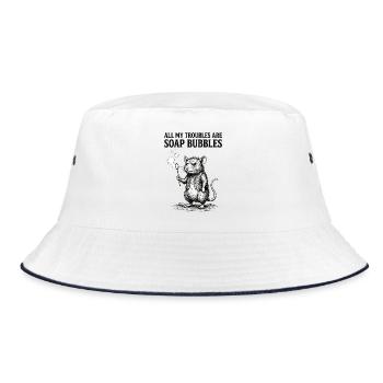 All My Troubles Are Soap Bubbles - Bucket Hat - white/navy - Front