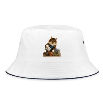 Catnip Gardener - Bucket Hat - white/navy - Front
