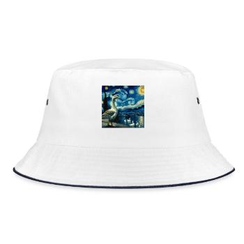 Pilgrim Goose Starry Night - Bucket Hat - white/navy - Front