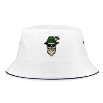 Trachten Ersatz Volksfest Bayern Geschenk - Bucket Hat - Weiß/Navy - Vorne
