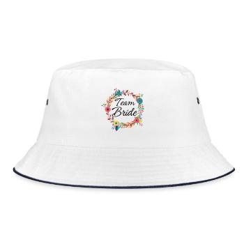 Team Bride Wreath - Bucket Hat - white/navy - Front