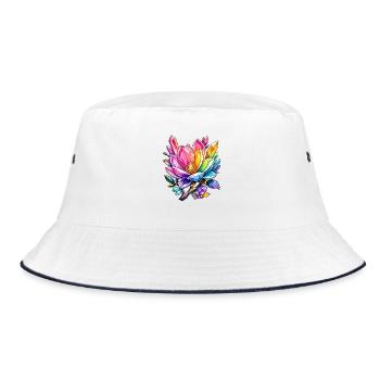 Crystal Blossoms Rainbow Colors - Bucket Hat - white/navy - Front