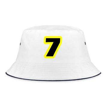 7 Number symbol - Bucket Hat - white/navy - Front