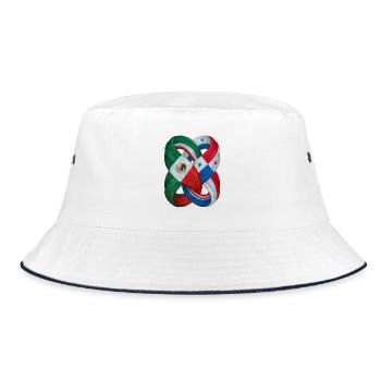 Flags of Mexico and Panama - Bucket Hat - white/navy - Front