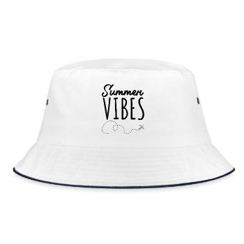 Summer Vibes – Vacation begins - Bucket Hat - white/navy - Front