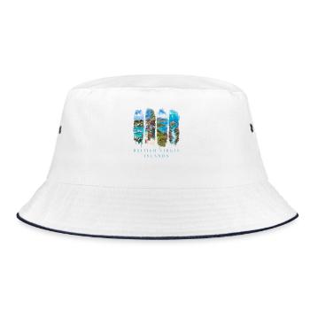 Voyage de vacances aux Îles Vierges britanniques – Motif plage et île des Caraïbes - Bob - blanc/marine - Devant