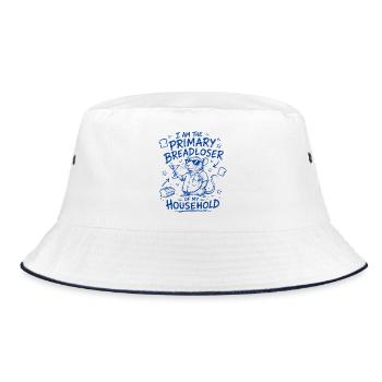 Rat Humour Primary Breadloser Blue - Bucket Hat - white/navy - Front
