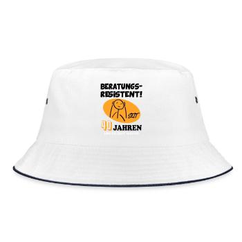 Comic Geburtstag 40 Jahre Happy Birthday - Bucket Hat - Weiß/Navy - Vorne