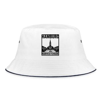 Harvestehude Hamburg - Bucket Hat - Weiß/Navy - Vorne