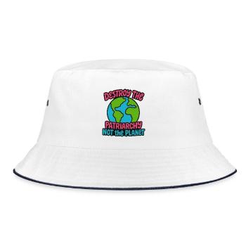 Destroy the Patriarchy Not the Planet - Bucket Hat - white/navy - Front