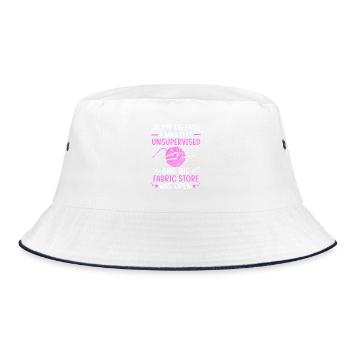 Cross Stitch - Bucket Hat - white/navy - Front