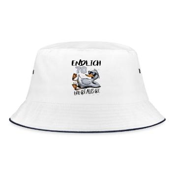 Geburtstag Ente Gut Alles Gut 70 Jahre Comic - Bucket Hat - Weiß/Navy - Vorne