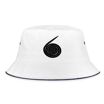Number 6 Snail - Bucket Hat - white/navy - Front