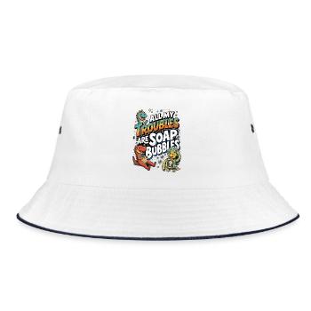 All My Troubles Are Soap Bubbles - Bucket Hat - white/navy - Front
