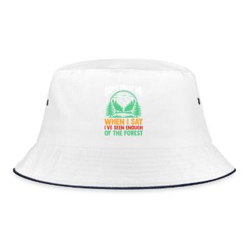 Hiking Mountain Trail Backpacking Outdoors Poaching - Bucket Hat - white/navy - Front