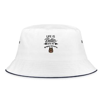 Life is better with Belgian Shepherd - Bucket Hat - white/navy - Front