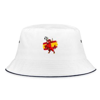 Taureau rouge football Espagne - Sport cartoon - Bucket Hat - white/navy - Front