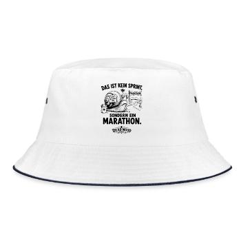 Lustiger Motivationsspruch | Büro Humor | Geschenk - Bucket Hat - Weiß/Navy - Vorne
