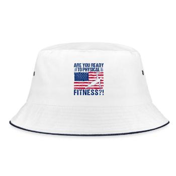 Fitness Fanatics Ready Physical Fitness - Bucket Hat - white/navy - Front