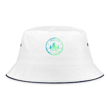 Adventure Hiking - Real guys go Hiking - Bucket Hat - Weiß/Navy - Vorne