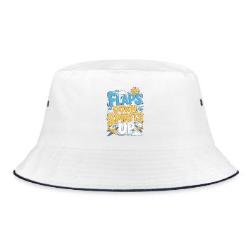 Private Pilot Flaps Down Spirits Up Loves Aviation - Bucket Hat - white/navy - Front