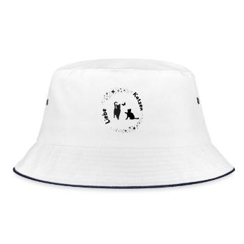 Moon Magic Cat Love - Bucket Hat - white/navy - Front