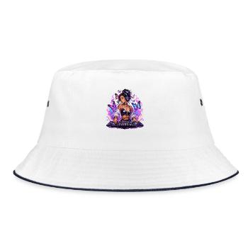 Night DJ in with butterfly flair - Bucket Hat - white/navy - Front